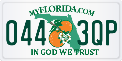 FL license plate 0443QP