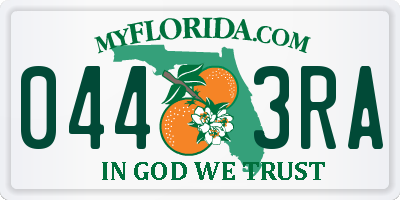 FL license plate 0443RA