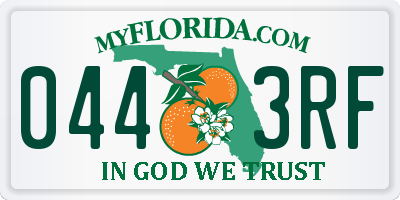 FL license plate 0443RF
