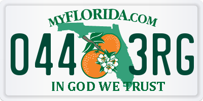 FL license plate 0443RG