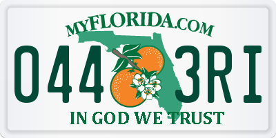 FL license plate 0443RI