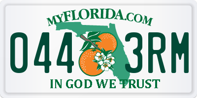 FL license plate 0443RM