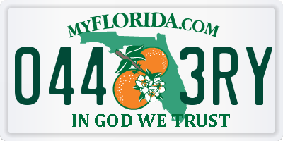 FL license plate 0443RY