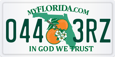 FL license plate 0443RZ