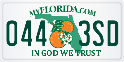 FL license plate 0443SD