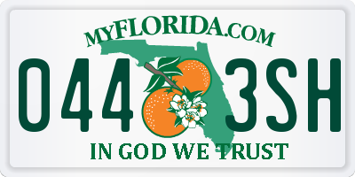 FL license plate 0443SH