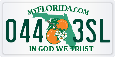 FL license plate 0443SL