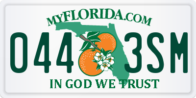 FL license plate 0443SM