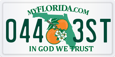 FL license plate 0443ST