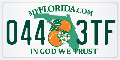 FL license plate 0443TF
