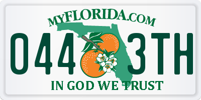 FL license plate 0443TH
