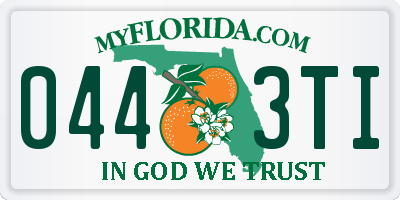 FL license plate 0443TI