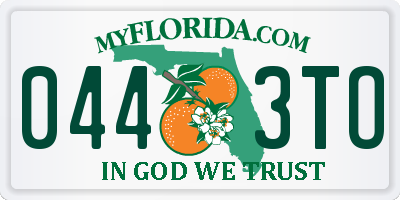 FL license plate 0443TO