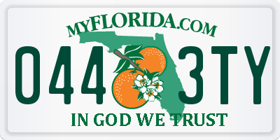 FL license plate 0443TY