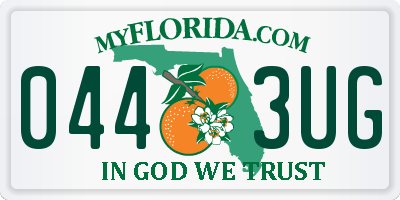 FL license plate 0443UG