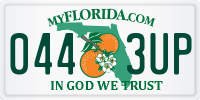 FL license plate 0443UP