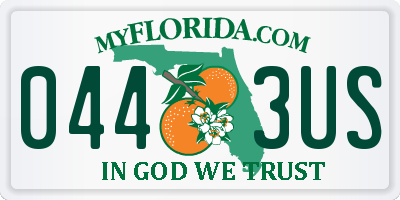 FL license plate 0443US