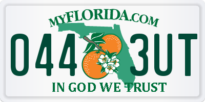 FL license plate 0443UT