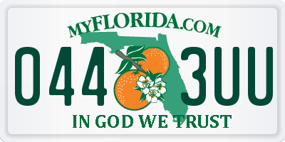 FL license plate 0443UU