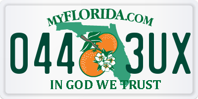 FL license plate 0443UX
