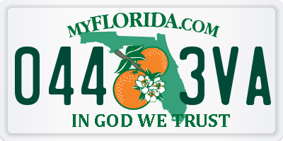 FL license plate 0443VA