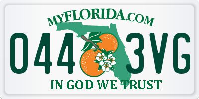 FL license plate 0443VG