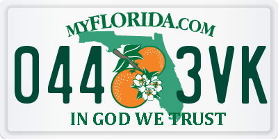 FL license plate 0443VK
