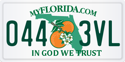 FL license plate 0443VL