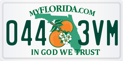 FL license plate 0443VM