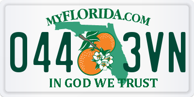 FL license plate 0443VN