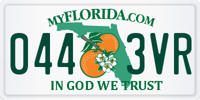 FL license plate 0443VR