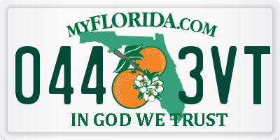 FL license plate 0443VT