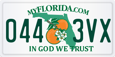 FL license plate 0443VX