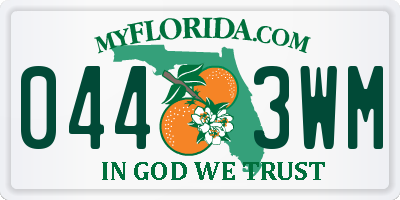 FL license plate 0443WM