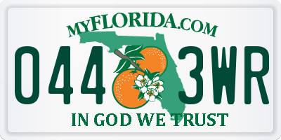 FL license plate 0443WR