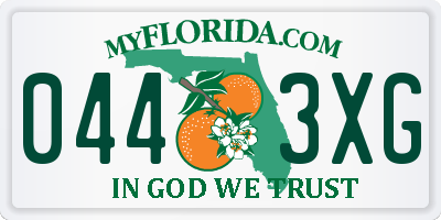 FL license plate 0443XG