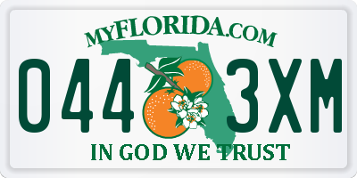 FL license plate 0443XM