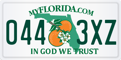FL license plate 0443XZ