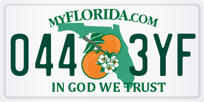 FL license plate 0443YF