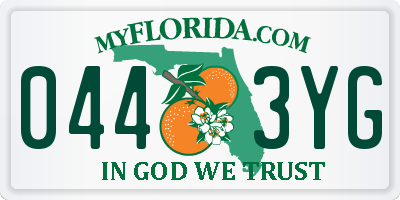 FL license plate 0443YG