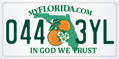 FL license plate 0443YL