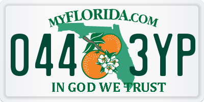 FL license plate 0443YP