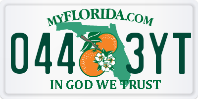 FL license plate 0443YT