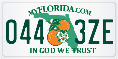 FL license plate 0443ZE