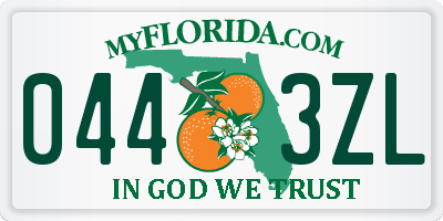 FL license plate 0443ZL