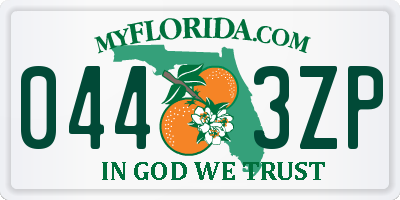 FL license plate 0443ZP