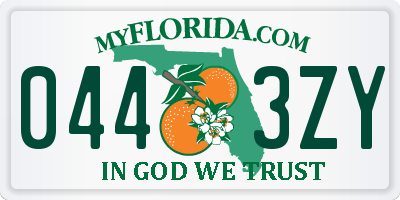 FL license plate 0443ZY