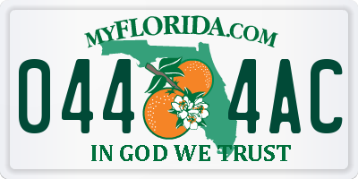 FL license plate 0444AC