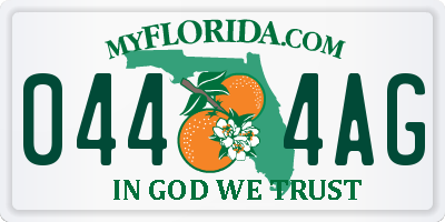 FL license plate 0444AG