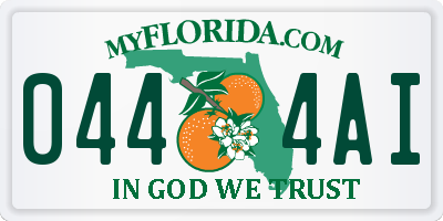 FL license plate 0444AI